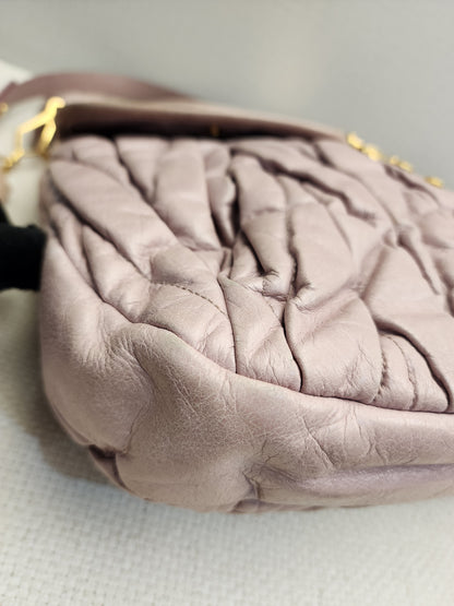 Miu Miu Pink Nappa Matelasse Coffer Hobo Bag