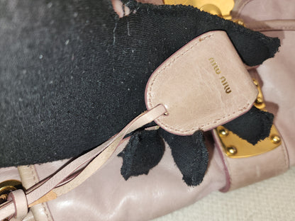 Miu Miu Pink Nappa Matelasse Coffer Hobo Bag