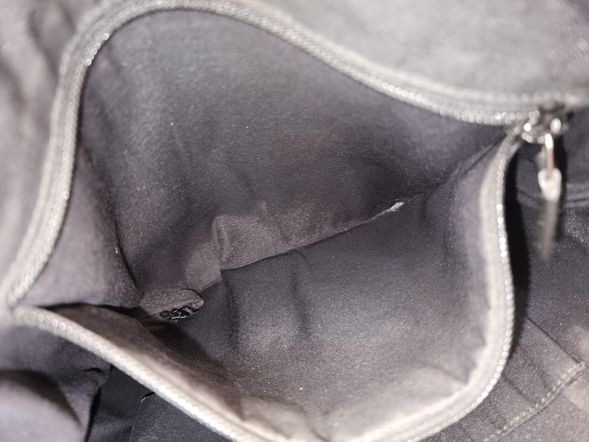 Gucci Black GG Monogram Nylon Flat Messenger Bag