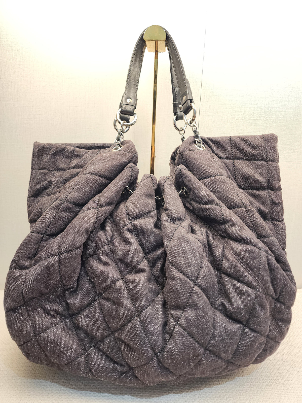 Chanel Black Denim Quilted Coco Stretch Spirit Cabas Tote (SHW)