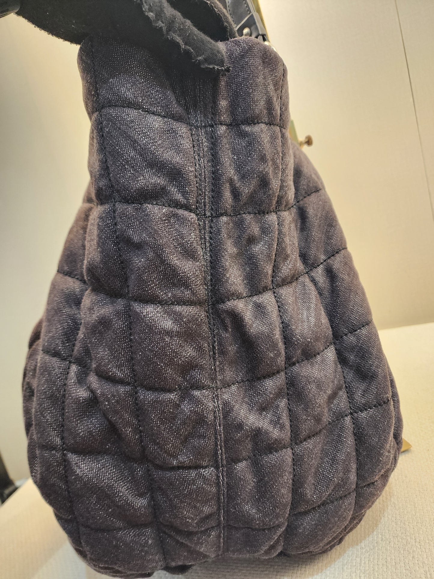Chanel Black Denim Quilted Coco Stretch Spirit Cabas Tote (SHW)