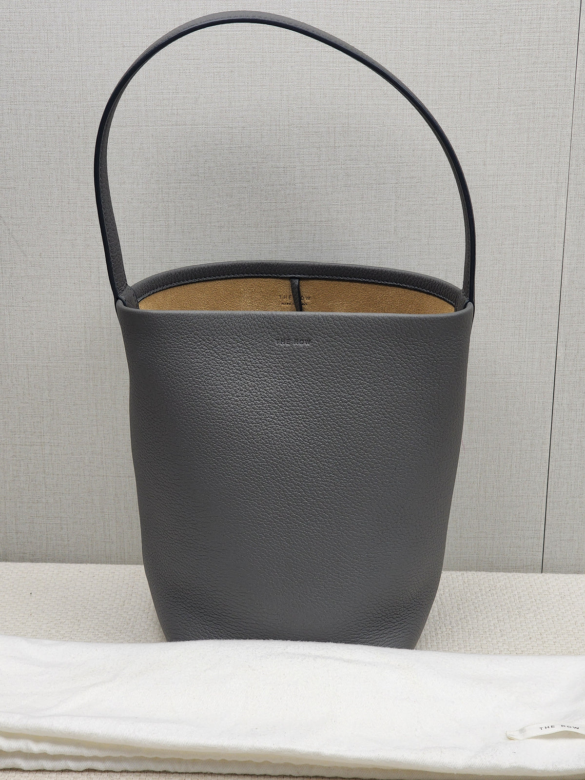 The Row Grey Grained Calfskin Small N/S Park Tote
