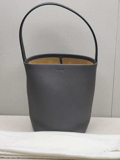 The Row Grey Grained Calfskin Small N/S Park Tote