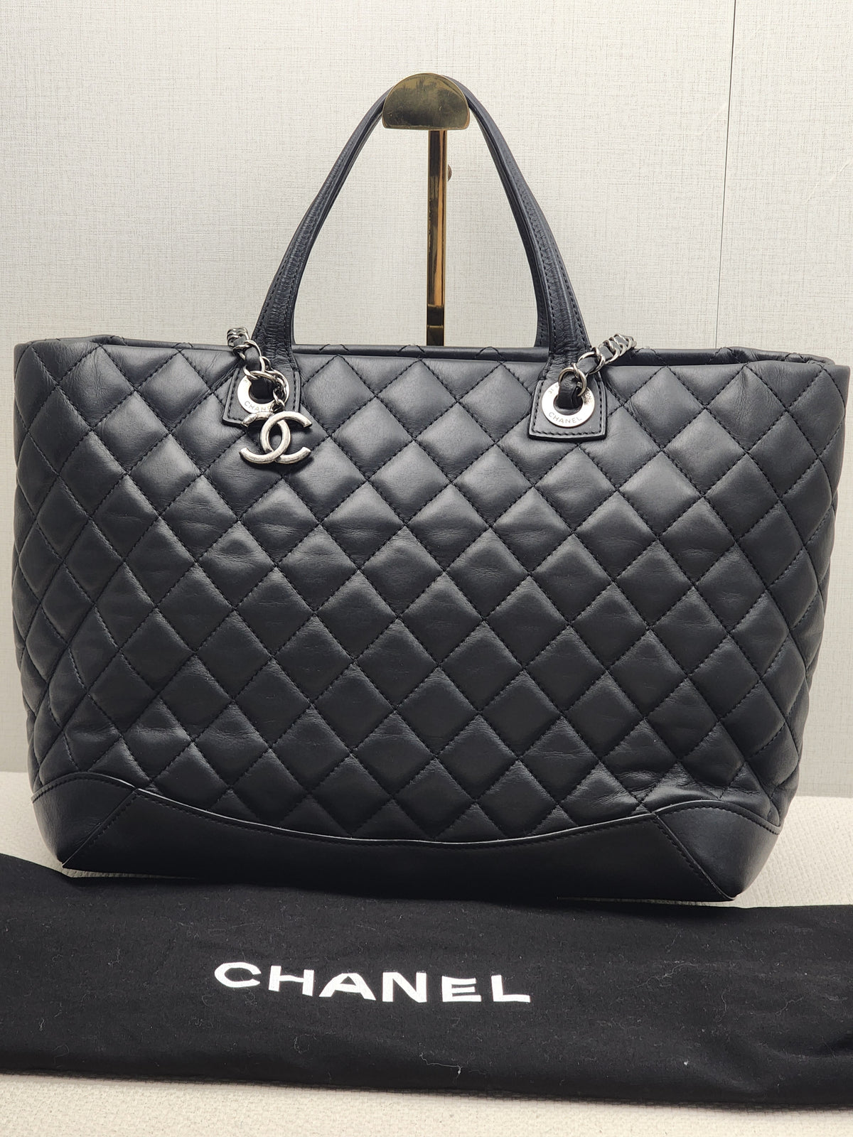 Chanel Black Calfskin Easy Large Shopping Tote (RHW)