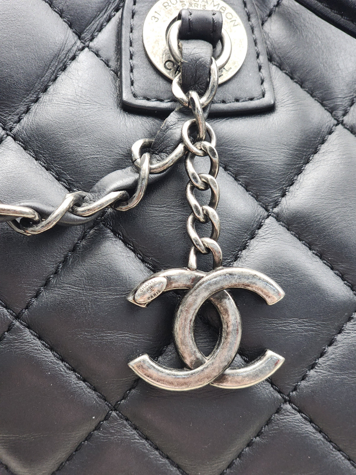 Chanel Black Calfskin Easy Large Shopping Tote (RHW)