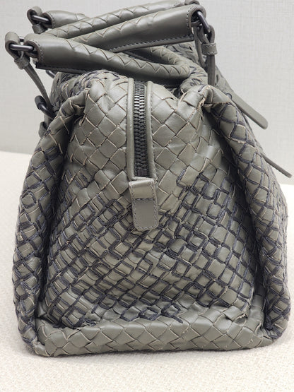 BV Khaki Intrecciato Boston Bag