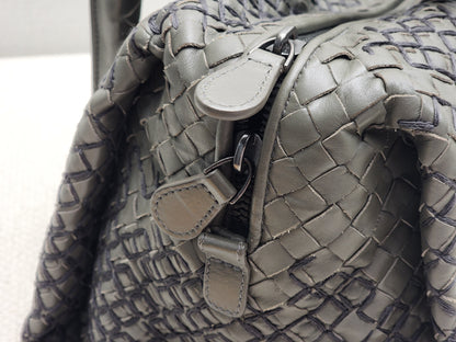BV Khaki Intrecciato Boston Bag
