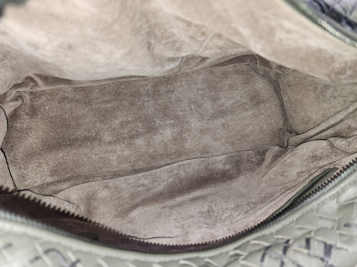 BV Khaki Intrecciato Boston Bag