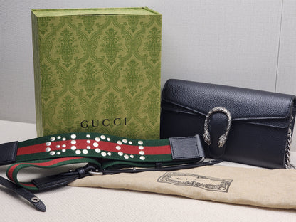 Gucci Black Calfskin Dionysus East West Bag