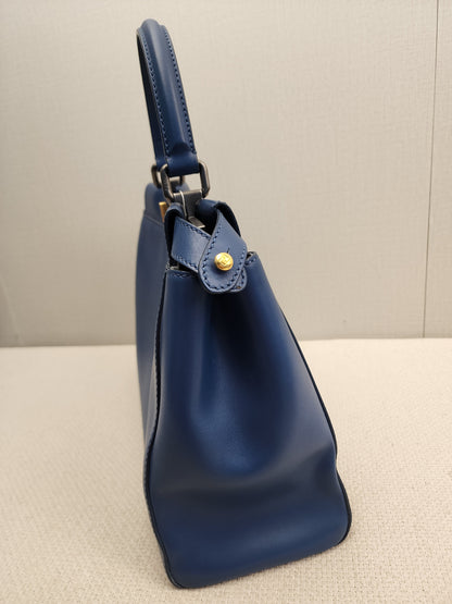 Fendi Blue Calfskin Medium Peekaboo