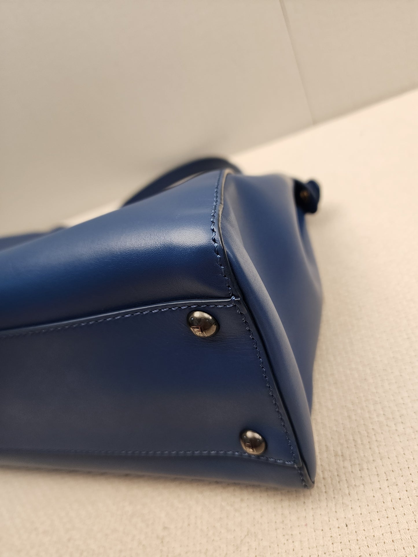 Fendi Blue Calfskin Medium Peekaboo