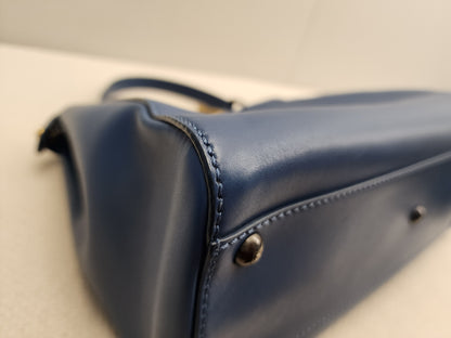 Fendi Blue Calfskin Medium Peekaboo