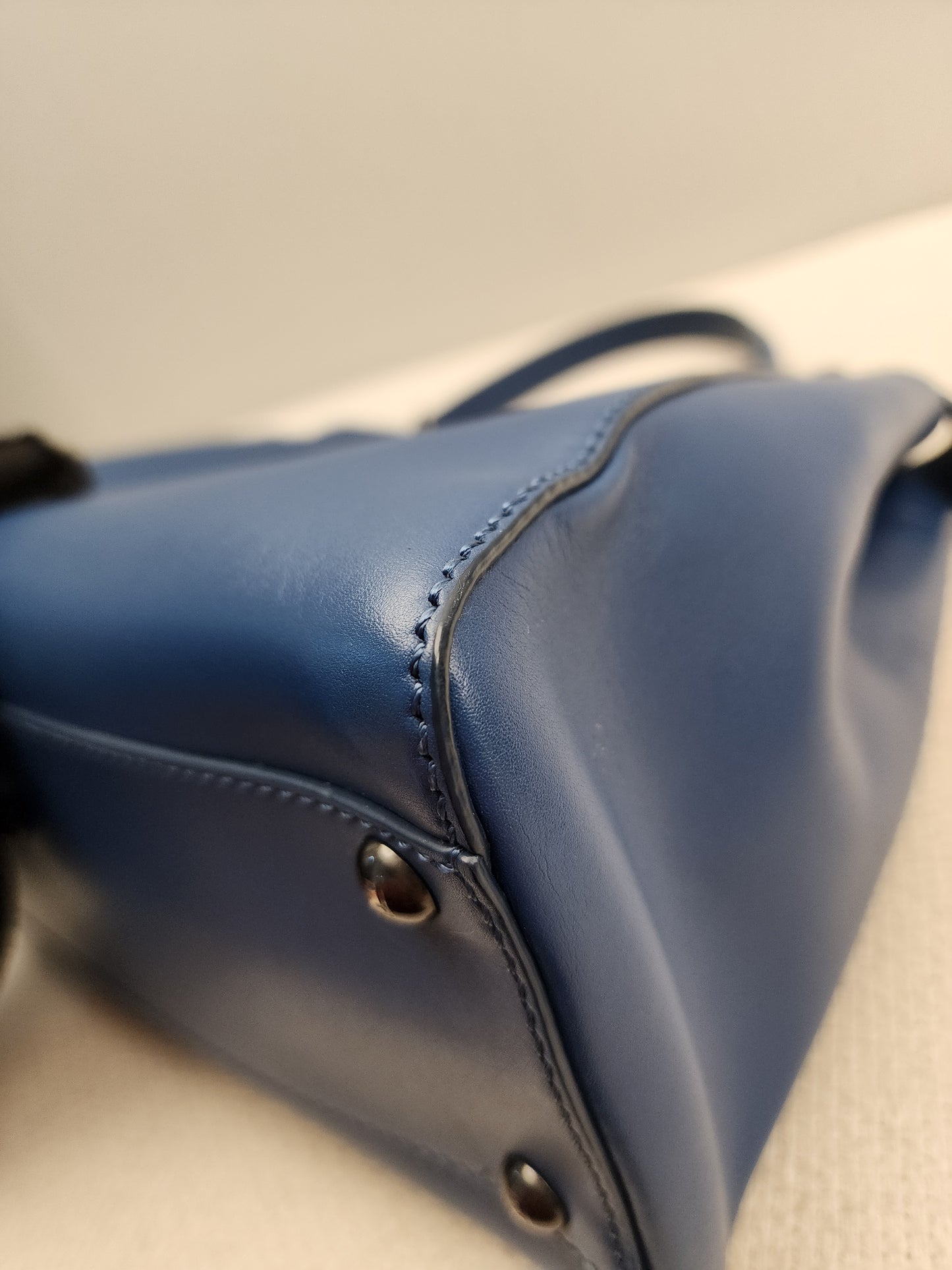 Fendi Blue Calfskin Medium Peekaboo
