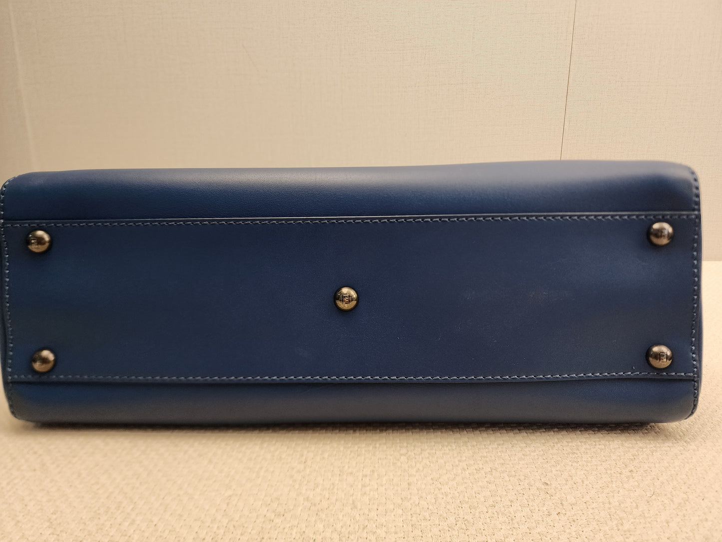 Fendi Blue Calfskin Medium Peekaboo