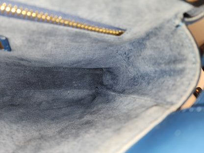 Fendi Blue Calfskin Medium Peekaboo
