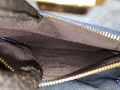 Fendi Blue Calfskin Medium Peekaboo