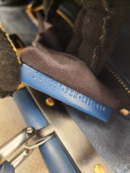 Fendi Blue Calfskin Medium Peekaboo