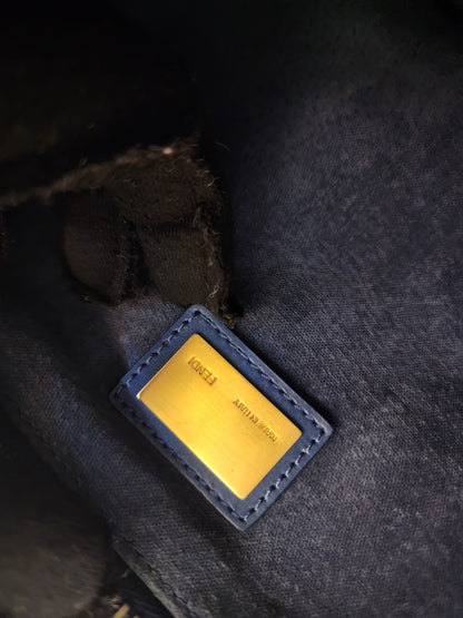 Fendi Blue Calfskin Medium Peekaboo