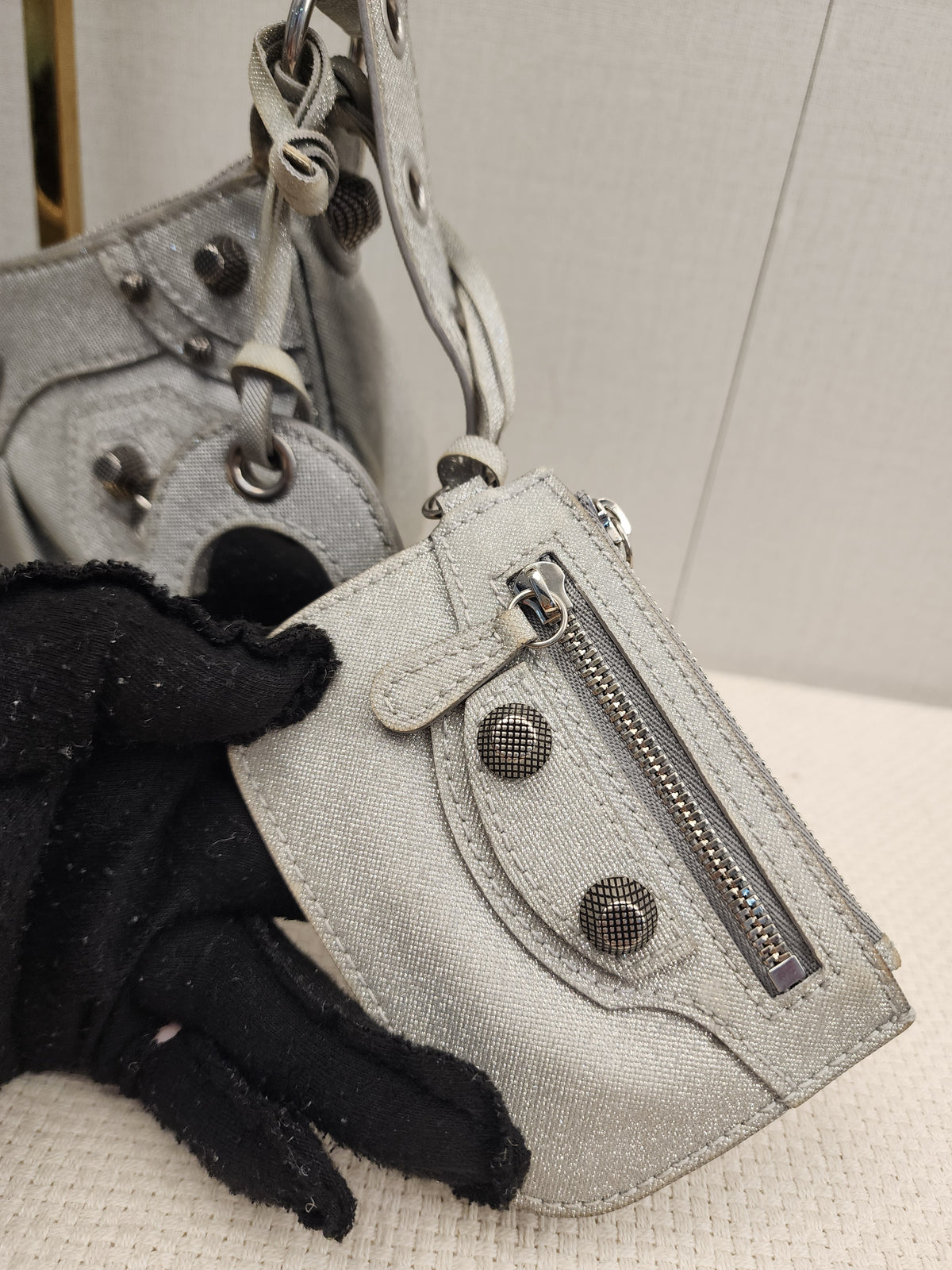 Balenciaga Sparkling Fabric Le Cagole XS
