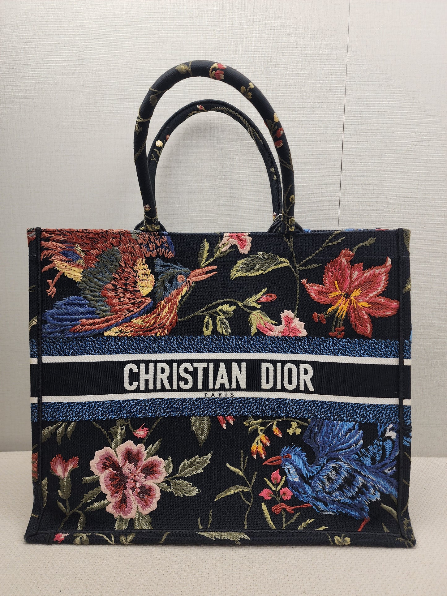 Dior Navy Jardin d’Hiver Large Book Tote
