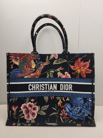 Dior Navy Jardin d’Hiver Large Book Tote