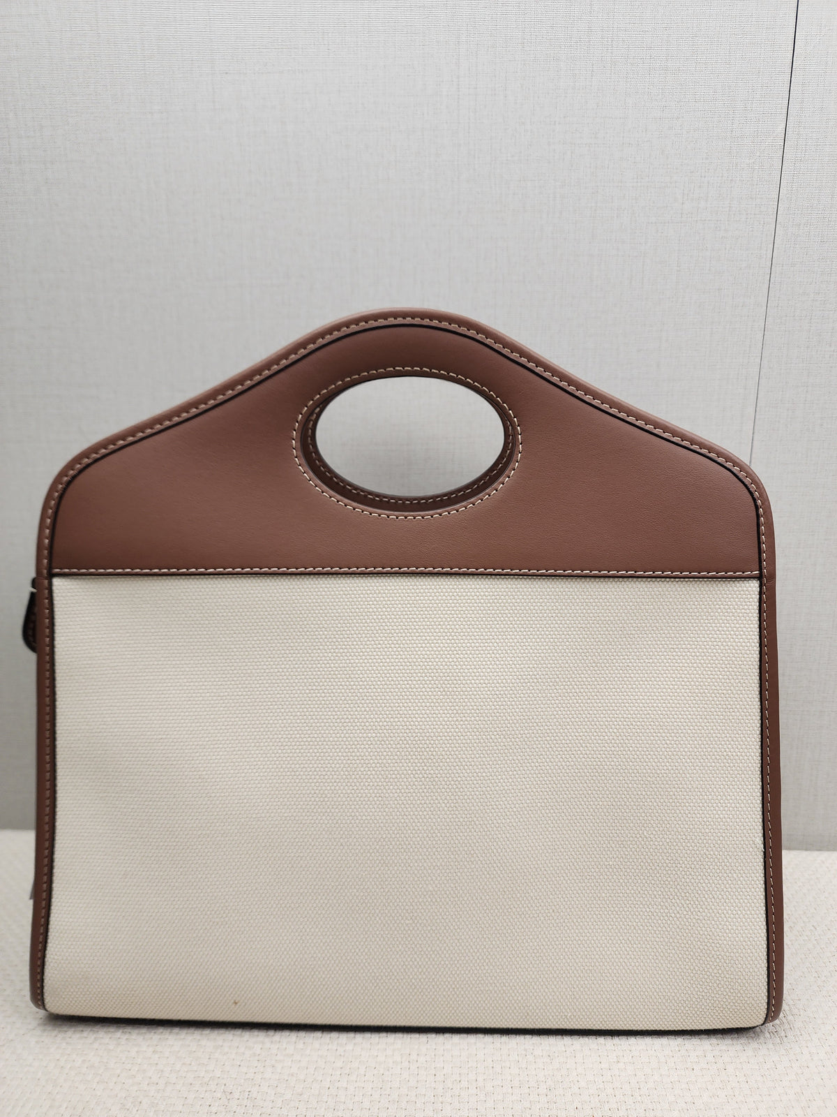 Burberry Brown Calfskin / Canvas Small Pocket Bag