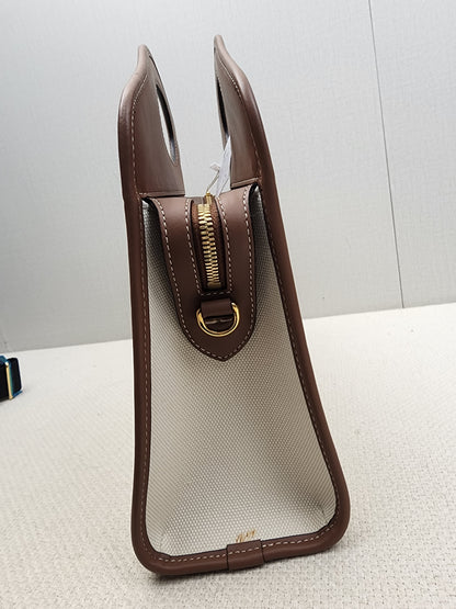 Burberry Brown Calfskin / Canvas Small Pocket Bag