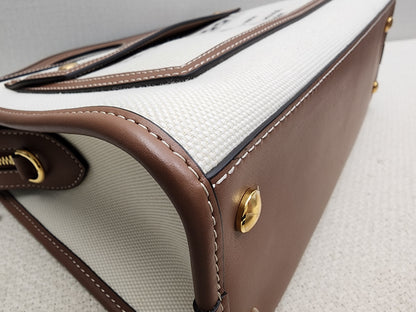 Burberry Brown Calfskin / Canvas Small Pocket Bag