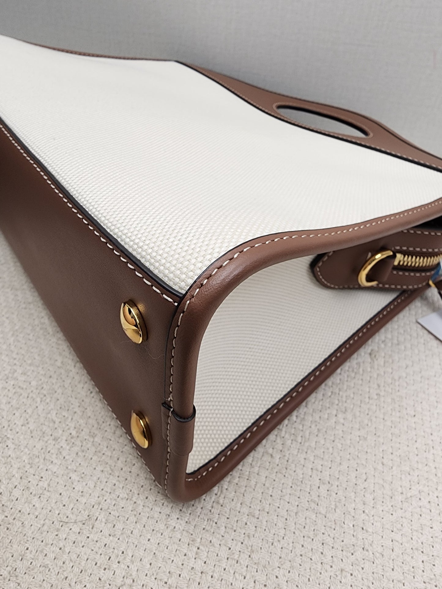 Burberry Brown Calfskin / Canvas Small Pocket Bag