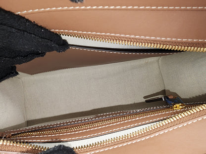 Burberry Brown Calfskin / Canvas Small Pocket Bag
