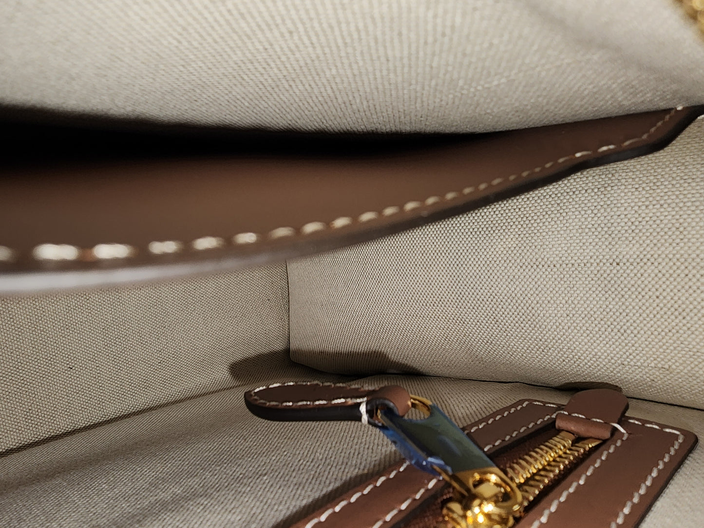 Burberry Brown Calfskin / Canvas Small Pocket Bag