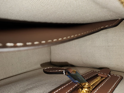 Burberry Brown Calfskin / Canvas Small Pocket Bag