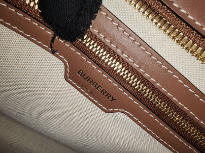 Burberry Brown Calfskin / Canvas Small Pocket Bag