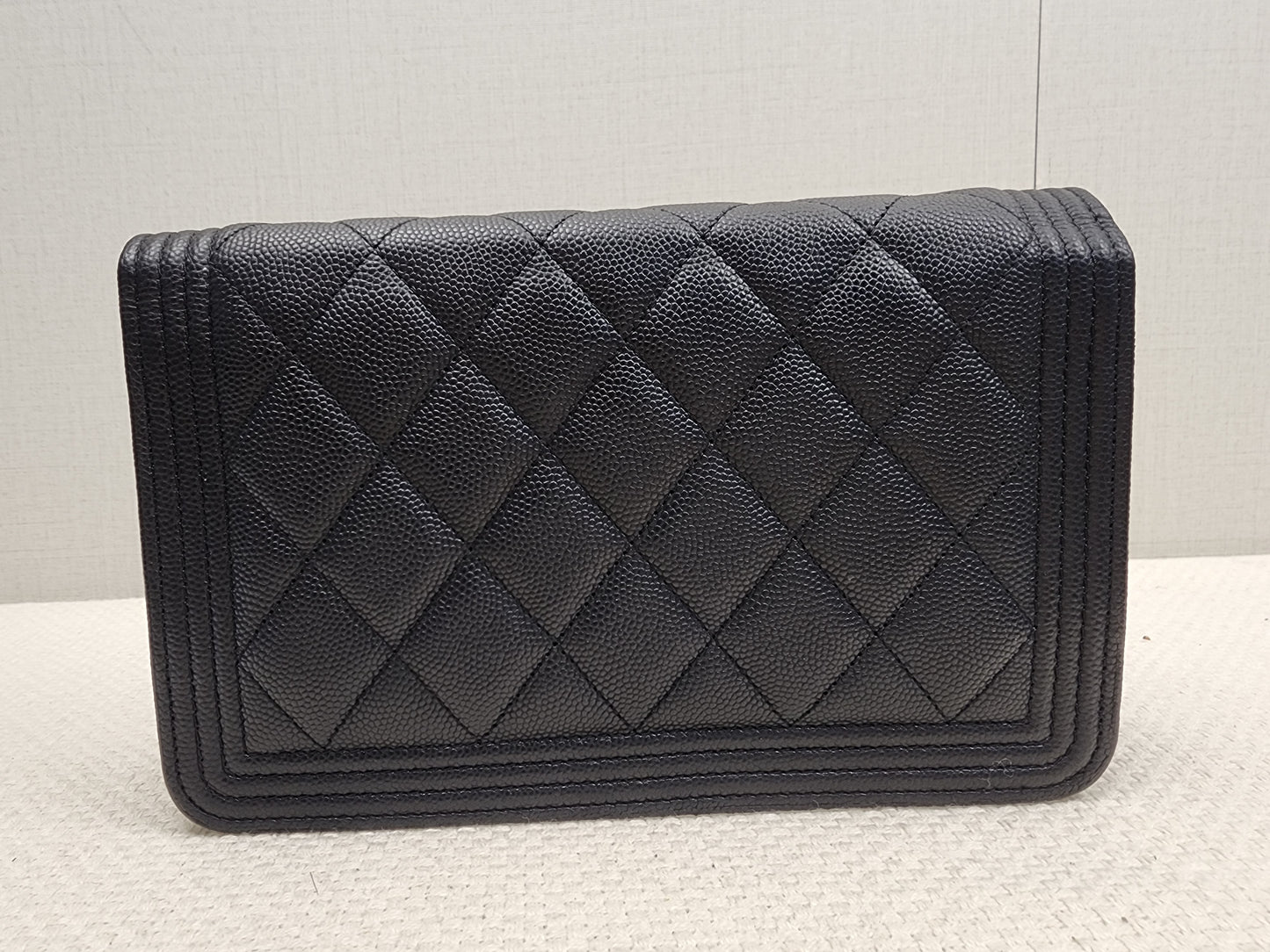 Chanel Black Caviar Boy WOC (GHW)