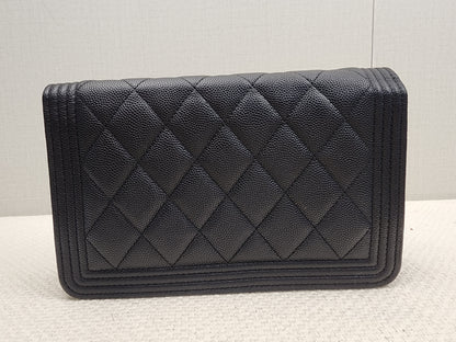 Chanel Black Caviar Boy WOC (GHW)