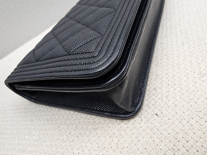 Chanel Black Caviar Boy WOC (GHW)