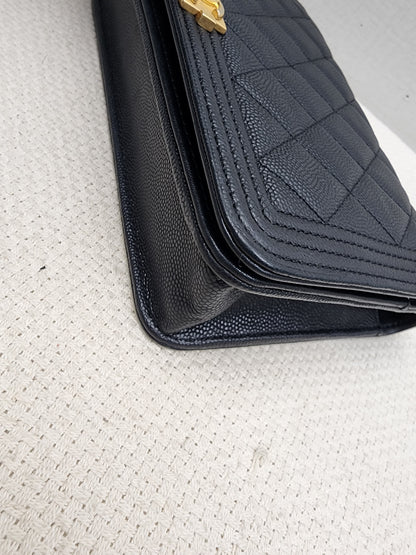 Chanel Black Caviar Boy WOC (GHW)