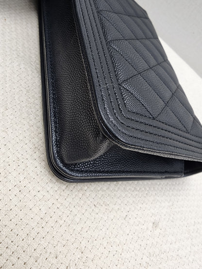 Chanel Black Caviar Boy WOC (GHW)