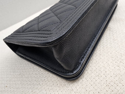 Chanel Black Caviar Boy WOC (GHW)