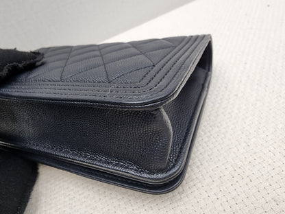 Chanel Black Caviar Boy WOC (GHW)