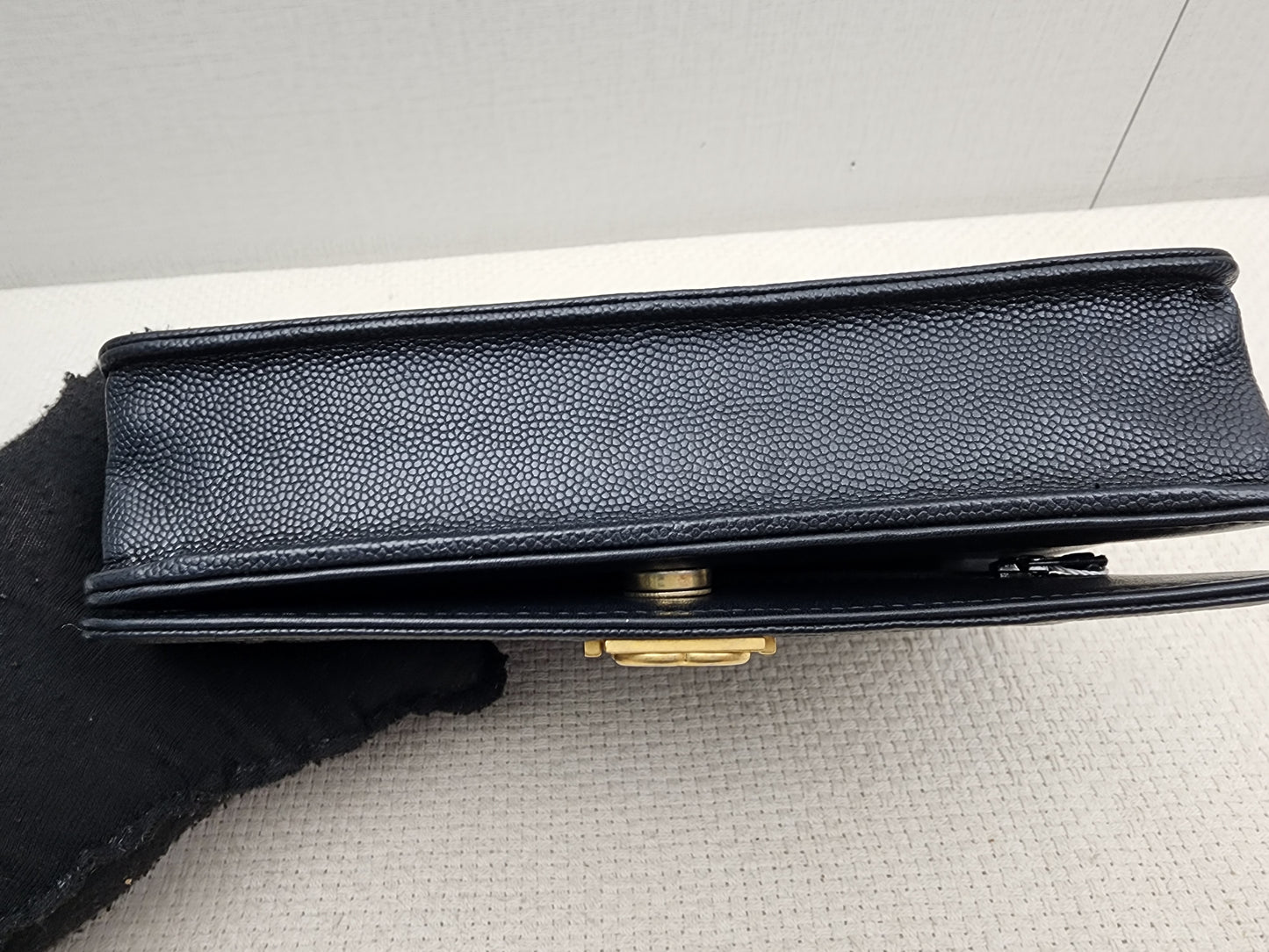 Chanel Black Caviar Boy WOC (GHW)