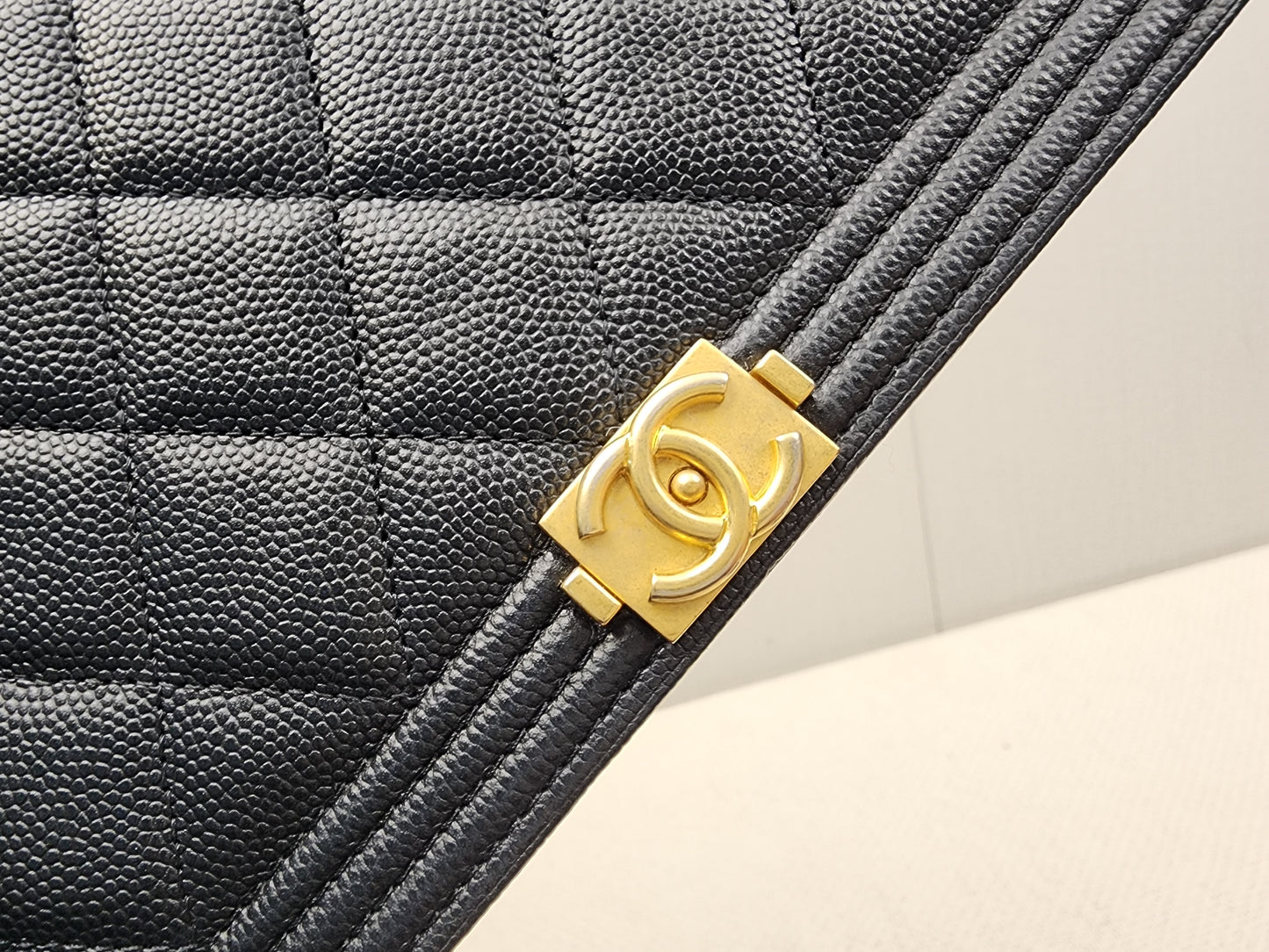 Chanel Black Caviar Boy WOC (GHW)