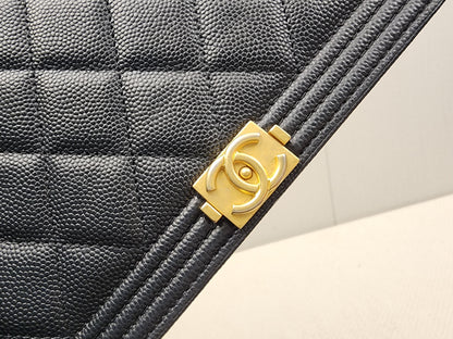 Chanel Black Caviar Boy WOC (GHW)