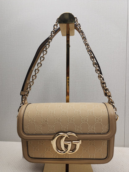 Gucci Beige GG Monogram Small Go Shoulder Bag
