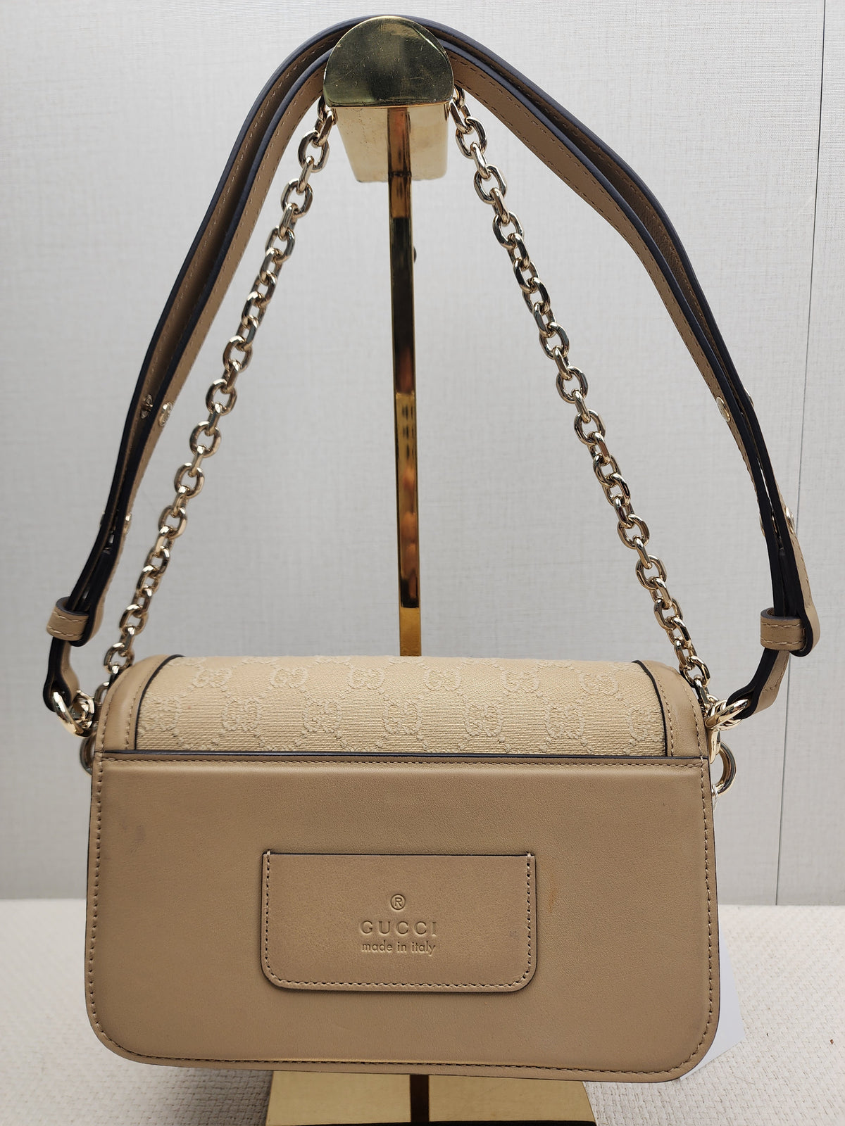 Gucci Beige GG Monogram Small Go Shoulder Bag