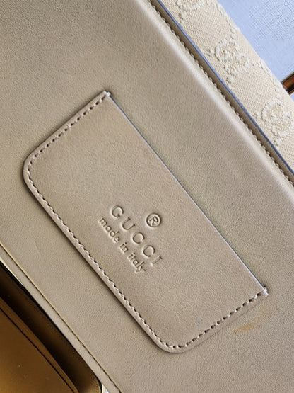 Gucci Beige GG Monogram Small Go Shoulder Bag