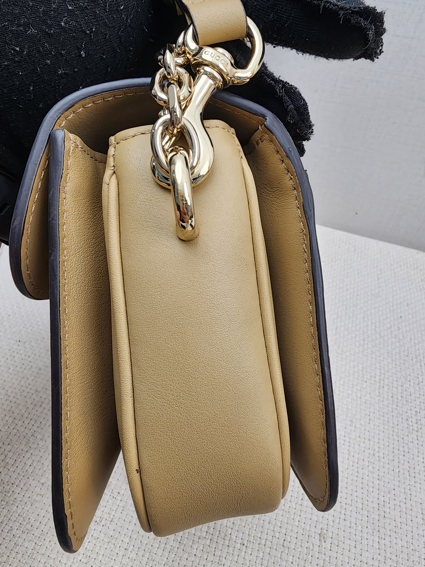 Gucci Beige GG Monogram Small Go Shoulder Bag