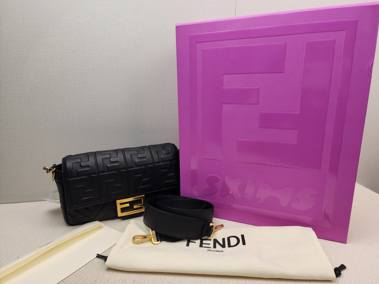 Fendi Black Calfskin Baguette (GHW)