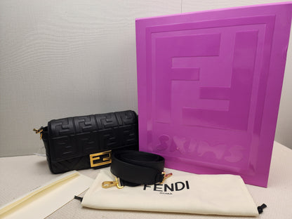 Fendi Black Calfskin Baguette (GHW)