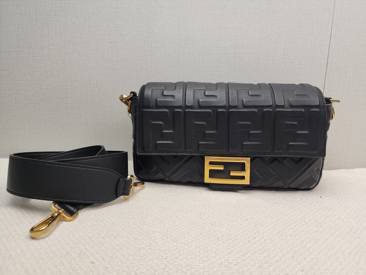 Fendi Black Calfskin Baguette (GHW)